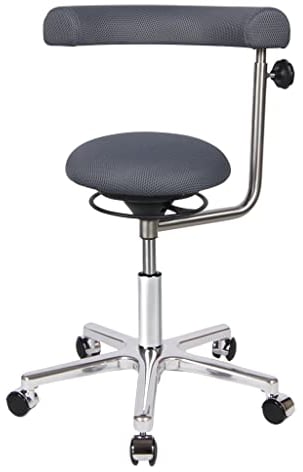 BALIMO Office - Bewegungsstuhl - Sitztrainer - ergonomischer Sitzhocker - Hocker mit Schwingeffekt - Rücken Trainer - Bürostuhl - Gestell Chrom (Dunkelgrau)