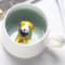 Disoza Chien Tasse Drôle de tasse à café Chien Tasse 3D Cadeau Céramique Tasse à thé avec cuillère Sous-verre Tasse à café Mug Cadeau d'anniversaire Pour Papa Femme Amis