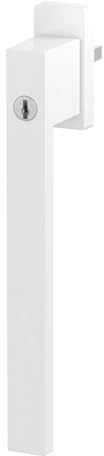 Design Aluminium Terrassentürgriff Dublin PSK abschließbar - pulverbeschichtet, Farbe:Weiß RAL 9016 (matt), Stiftlänge:40mm