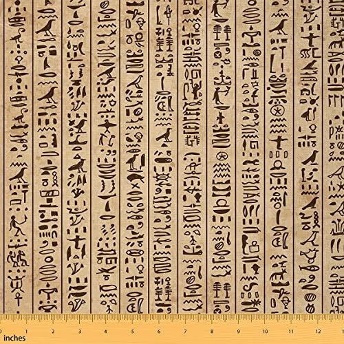 Symbole Polsterstoff Stammes Ethno Stoff Meterware Japanisches Altes ÄGypten Dekostoff Totem Wasserdichter Draussen Stoff DIY Kunst Polster und Wohnakzente Braun Schwarz 276 x 150 (HxB)