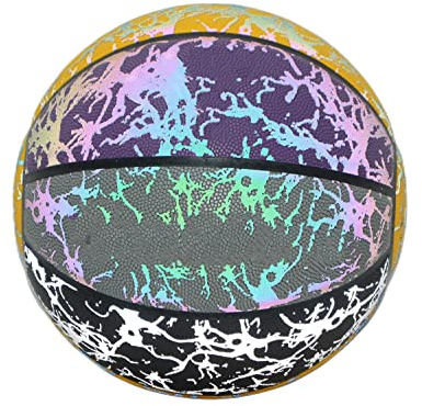 Sporting Goods Glowing Reflektierender Basketballball für Erwachsene, Professioneller Outdoor Indoor Basketball Offizielle Größe 7, Glow in the Dark Basketball für Indoor, Outdoor (vier Farben)