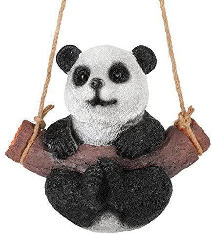 Schaukel-Panda-Statue, Garten-Panda-Statue, Figur, Kunstharz, Tiergarten, Outdoor-Statue für Terrasse, Hof, Rasen, Heimbüro