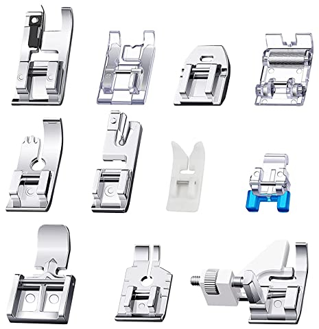 11Pcs Pied Presseur Machine à Coudre,Pieds de Biche,Machine à Coudre Kit Pieds de Biche Multifonctionnel,pour Machines à Coudre Brother,Babylock,Janome,Elna,Toyota,Singer