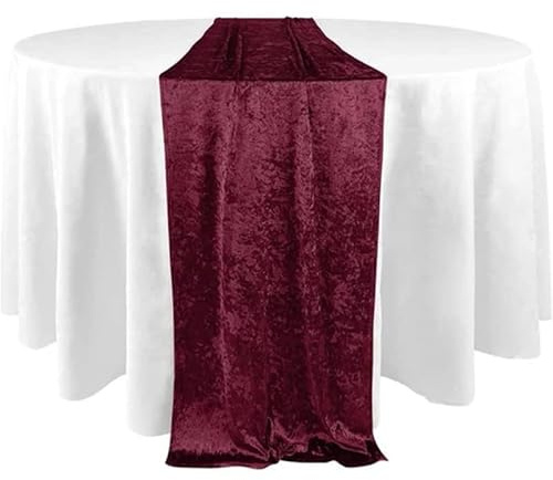 Elegant Event Essentials - Langer Tischläufer aus Pannesamt – für Frühlingsparty, Hochzeit, Empfang, Bankett, Esszimmer, Weihnachtsdekoration (30,48 x 203,2 cm) – Weinrot
