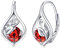 Januar Geburtsstein Ohrringe 925 Sterling Silber Ranke Leverback Ohrringe für Frauen Geburtsstein Creolen Schmuck für Frauen (Granat)
