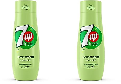 Sodastream Concentré 7UP Free – Sans Sucres – 100% du Goût Original – Avec Bouchon Doseur – 440 ml (Lot de 2)