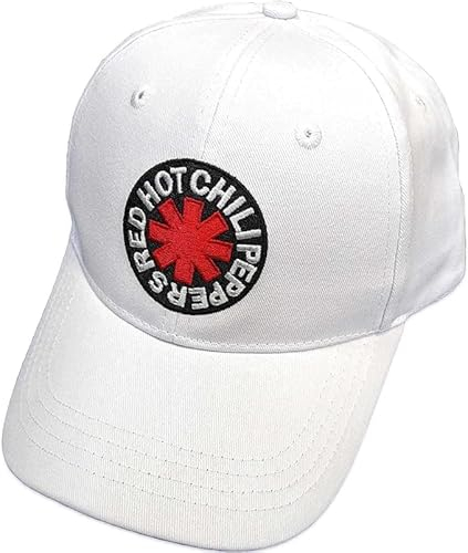 Rockoff Trade Red Hot Chili Peppers Mütze mit gesticktem Logo, weiß, verstellbar, Weiß, Einheitsgröße