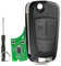 GZXNKEY 2 Buttons For Vauxhall Corsa D Remote Key Fob Replacement For Vauxhall Corsa Key Fob Meriva B Key Delphi system PCF7941Chip