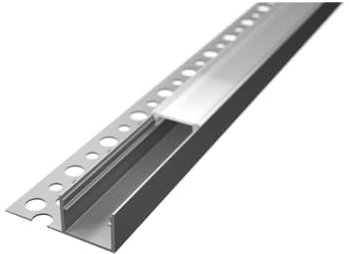 Profilo in Alluminio da 2 mt incasso Cartongesso Piastrelle per Striscia a Led cover Opaca (BETA1L)
