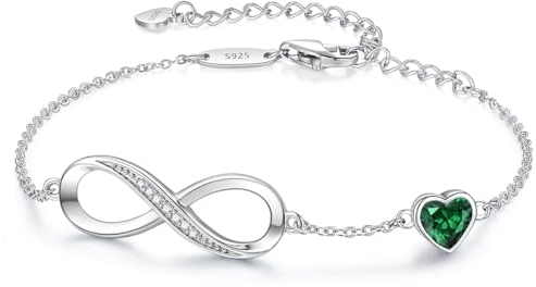 LOUISA SECRET Infinity Armband für Damen Silber 925 Schmuck Damen Armreif Verstellbar Armkette Geburtstags Muttertag Weihnachten ValentinstagGeschenk für Frauen Freundin Mama
