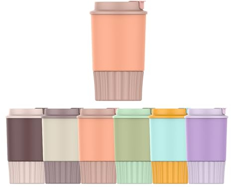 Mi Ko Mi Ka Taza Termo Café y Te para Llevar 360ml - Taza Térmica de Acero Inoxidable con Tapa… (Naranja)