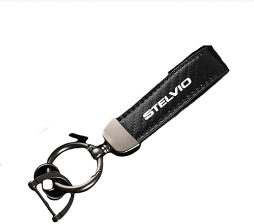 DFVOOP Leder Auto Schlüsselanhänger, für Alfa Romeo GT stelvio Flaschenöffner Keychain,Autoschlüsselbund Ersatz für Fahrzeug,Autozubehör,A-S