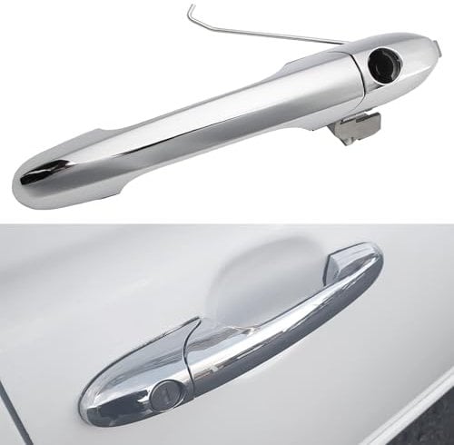 Dixhills Right Driver Car Chrome Exterior Outer Door Handle Replacement with Keyhole 735592012 735485872 for Fiat 500