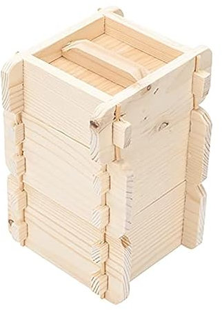 ANSNOW Quadratischer Dampfkorb Aus Holz, 2 Etagen, Chinesischer Dampfgarer Mit Deckel, Reiskuchen, Süßendes Osmanthus-Gebäck, Holzkäfig, Quadratisch, Massivholz, Quadratisch, Kleiner Dampfgarer, Kom