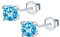 MOOFUN 6MM Zirkonia Ohrstecker Blau Damen Ohrringe Stecker 925 Silber Ohrring Erstohrstecker Ohrschmuck für Mama Freundin Mädchen Oma Schwester Frauen Geschenk Geburtstagsgeschenk