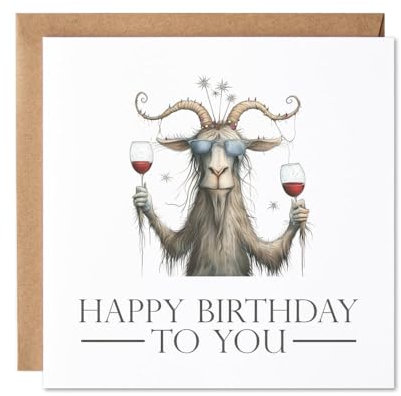 Maise & Rose Humorous Birthday Card For Friend | Wine Lover Birthday Card | Funny Animal Birthday Card For Him or Her | P51