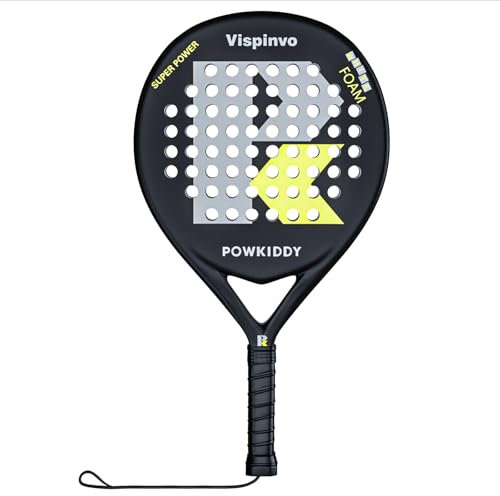 Vispinvo Pala de pádel con superficie de fibra de carbono, núcleo de espuma EVA Memory Flex Pala Padel, 38 mm, pala de tenis de playa para adultos/hombres/mujeres, una raqueta de pádel ideal para