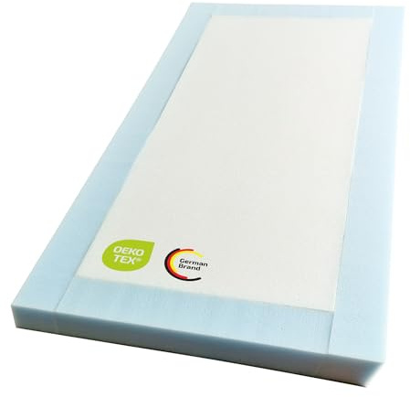 KiNDERWELT Schaumstoff Polster 120x60x6 cm, mit Trittkante, Schaumstoffplatte 6 cm, Polster aus Schaumstoff, Schaum Matratze für DIY Polsterung Möbel, Matratzenauflage, Camping, Basteln