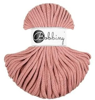 Premium Baumwoll-Flechtschnur - 5mm x 50m - Vielseitige Makramee-Kordel für Stricken, Weben, DIY-Basteln und Heimdekoration - Hochwertige Bunte Bastelschnur Flechtkordel - Blush