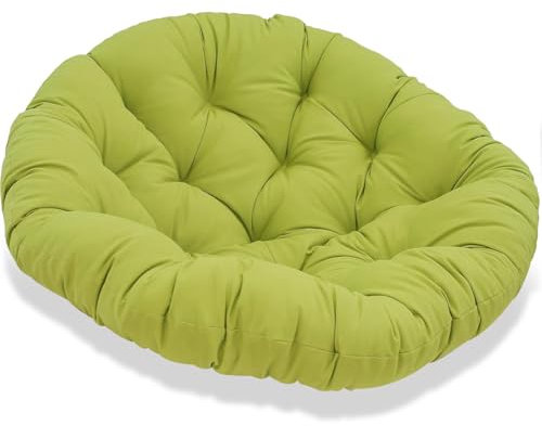 JIcloun Papasansessel Kissen 100cm, Stuhlkissen für Papasan Chair, Wasserdicht Dicke Bodenkissen Rund Groß, Runde Ersatzpolster für Hängesessel Rattansessel Korbsessel Outdoor Gartenmöbel Grün