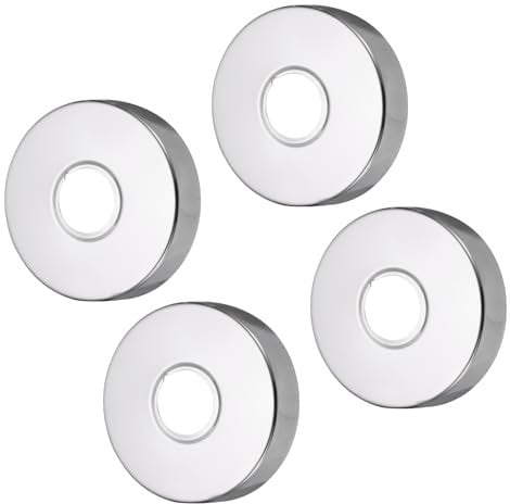 sourcing map 4pcs Shower Arm Flange 80mm/3.1 OD Escutcheon Plate Stainless Steel Round Plumbing Cover Plates for 25mm/1 Dia Water Pipe Faucet Decoration Accessories, Silver Tone
