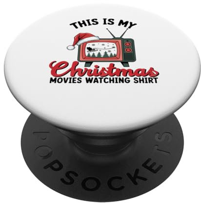 This Is My Christmas Movies Watching Holiday TV Vintage PopSockets Klebender PopGrip