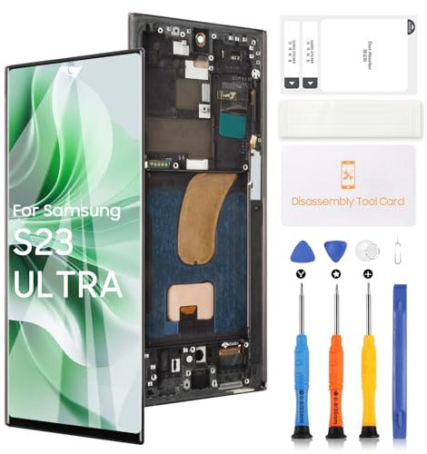 Incell - Pantalla LCD de repuesto para Samsung Galaxy S23 Ultra 5G SM-S918B SM-S918U SM-S918W y SM-S918W, pantalla LCD táctil digitalizador (sin huellas dactilares)