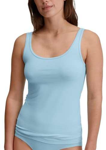CALIDA Essential Cotton Tank-Top Damen, pflegeleicht und langlebig Cascade Blue 36-38