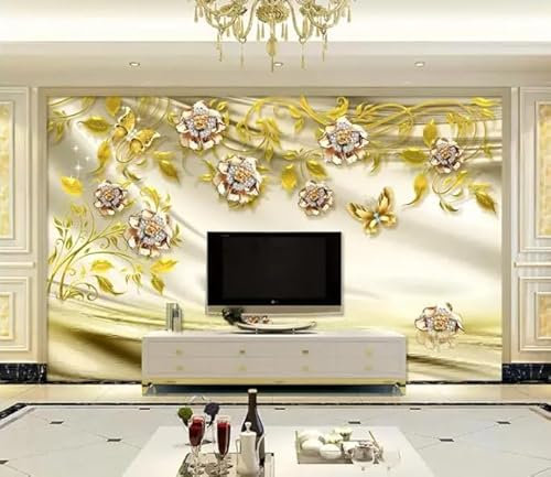 siuayosdj Papier peint Fond d'écran Rose Dorée Papier Peint,3D,400x280cm