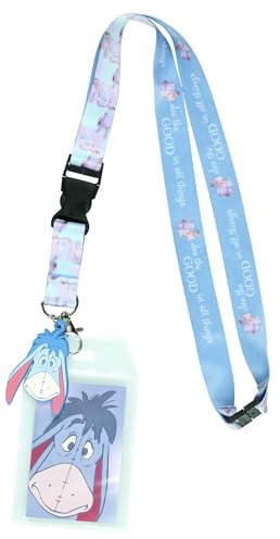 Disney Porte-badge Winnie l'ourson Bourriquet See The Good Breakaway avec breloque en caoutchouc de 5,1 cm