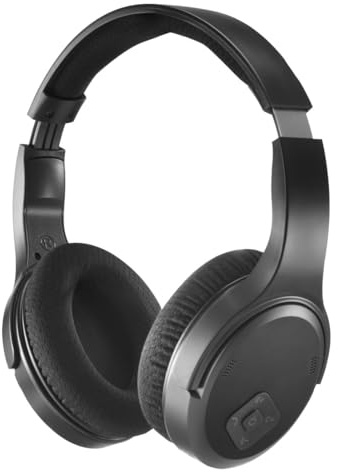 Hama Funkkopfhörer für TV, 2,4 GHz (kabelloser Kopfhörer für fernsehen ohne Audioverzögerung, 16 h Spielzeit, Over-Ear Kopfhörer mit Lautstärkeregler + 3 Modi, für Senioren und Hörgeschädigte) schwarz