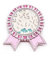 Broche rose motif fleur beige art déco, M, Métal