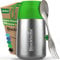 Blockhütte Food Flasks for Hot Food Adults 1L Stainless Steel | Insulated Food Flask with Spork | Vacuum Insulated Thermal Lunch Box To Go for 14h Hot Meals, BPA Free – Light Green