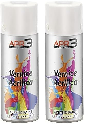 APR3 - S4009016 Vernis peinture Acrylique Multi-Usage, Couleur Blanc Trafic RAL 9016, Aérosol En Fer-Blanc Recyclable de 400 ml (Lot de 2)