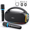 Casse Karaoke Portatile,60W Professionale Completo Karaoke per Adulti con 2 Microfoni Wireless IPX5 Bluetooth PA Sistema,Slot per Microfono Ricaricabile,Supporta Bluetooth/TF/USB/AUX/TWS(Nero)