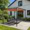 Pergola en Aluminium HWC-N93, pavillon de Jardin Pavillon de Jardin, Structure Stable de 8cm Toit Coulissant UV50+ 3x4m - Terracotta