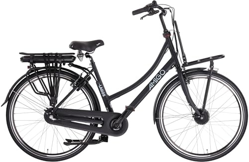 AMIGO E-Lagos T2 28 Zoll 50 cm Damen 3G Felgenbremse Mattschwarz