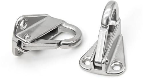 Gancio a molla in acciaio inossidabile con chiusura a scatto for barche marine, gancio a molla for corda, gancio for paranco, 2 pezzi
