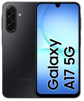Samsung Galaxy A17 5G AI Smartphone, KI-Handy mit Android, Dünner 7,5-mm-Rahmen, 50-MP-Kamera, 128 GB Speicher, 4 GB RAM, 5.000-mAh-Akku, Black, 2,5 Jahre Herstellergarantie [Exklusiv auf Amazon]