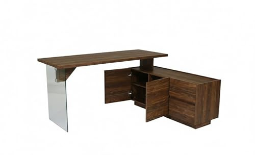 JAHNKE ECK-Schreibtisch LUX C 160 E WALNUSS NB./KGL