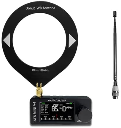 Mini radio ATS MINI V4 - SI4732 Radio de onda corta de bolsillo, amplificador de auriculares integrado y receptor de banda completa Hi-Z, AM/FM/LSB/USB, radio DSP con antena dual