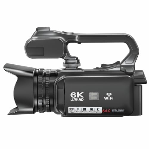 NONDK Digital Video Camera 6K 64MP 4 Inch Touch Screen Camcorder 18x Digital Zoom for Live Streaming Vlogging