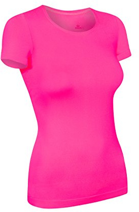 T-Shirt de Sport Assoluta à Manches Courtes pour Femme, Existe en Couleurs Vert, Orange, Rose et Jaune Fluo