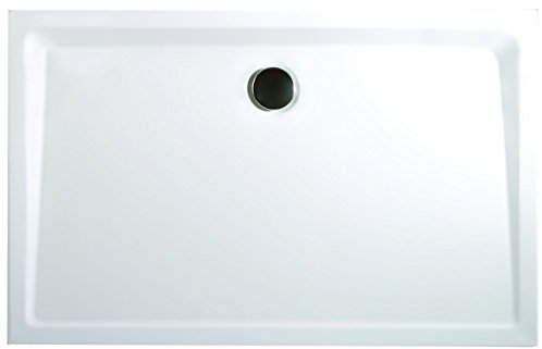 Schulte receveur de douche acrylique, 120 x 90 x 3.5 cm, bac à douche extra-plat, rectangulaire, à poser ou à encastrer, avec pieds, blanc