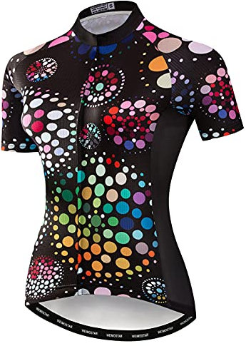 Mountainbike-Jersey-Shirts der Radfahren Jersey-Frauen Kurze Hülse Straße Fahrrad-Kleidung Pro-Team MTB übersteigt Sommer-Kleidung Schwarz Größe M