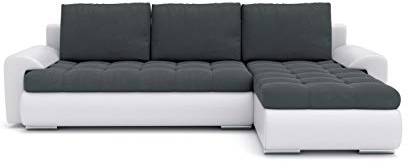 Sofini Ecksofa Tokio VI mit Schlaffunktion! Best Ecksofa! Wohnlandschaft mit Bettkasten! (Cas 574+ Soft 17 Rechts)