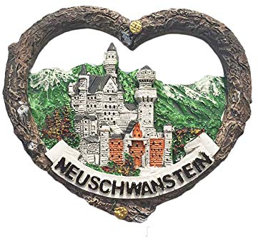 Bayern Deutschland 3D Neuschwanstein Herzförmigen Kühlschrank Kühlschrankmagnet Touristische Souvenirs Harz Magnetische Aufkleber Home & Kitchen Dekoration Reise Geschenk