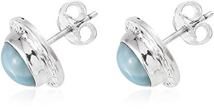 Mutter Geschenk Ohrringe, Larimar Edelstein-Ohrstecker für Damen