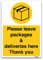 Stika.co Delivery Notice Sign - Self-Adhesive Vinyl, A6-148 x 105mm, Yellow, Safety Sign, Simple Style, Directional
