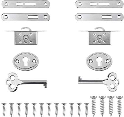 INCREWAY Antike Schrankschlösser, exquisites dekoratives Schmuckkästchen-Schloss mit Schlüsseln, Zinklegierung, langlebig, kleine Schlösser für Möbel, Schränke, 2 Sets (Silber)